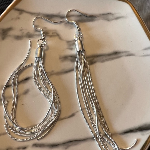 Pretty New Silver Tassel Earrings - Picture 5 of 5